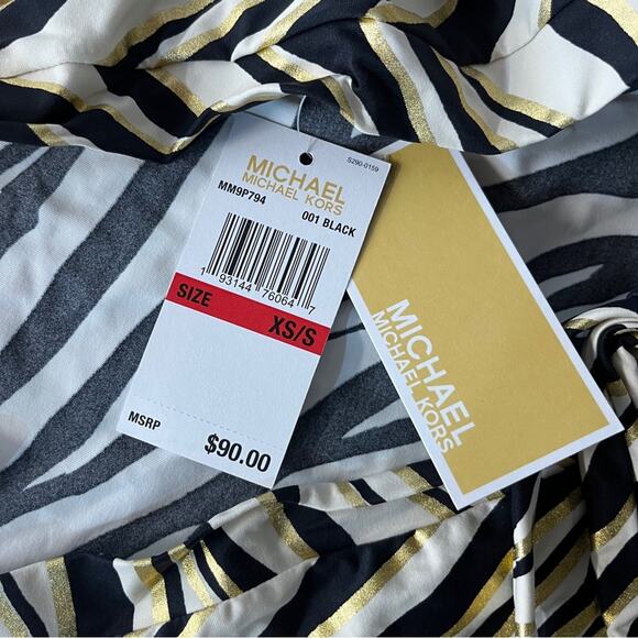 MICHAEL Michael Kors Short Pareo Tiger Cover Up black gold cream - XS/S - Picture 10 of 10